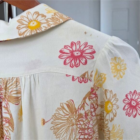 Free People Hawaii Mini Dress Size S Color Cream Combo Retro - Picture 6 of 8